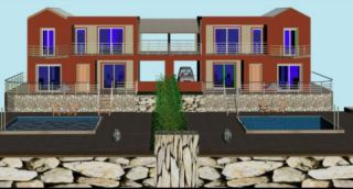 2 Villas, sea view, 6BR, pool, garden, Kournas